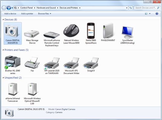 Photographie - Comment cerner une icône de matériel pour les tâches de Windows 7 à partir du stade de l'appareil