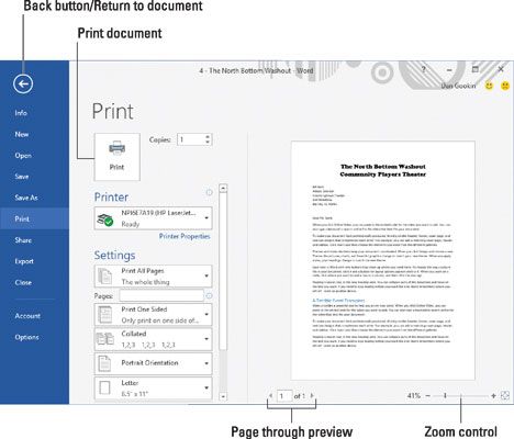 Photographie - Comment prévisualiser un document avant de l'imprimer dans Word 2016