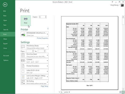 Photographie - Comment imprimer à partir d'Excel 2013 Voir les coulisses