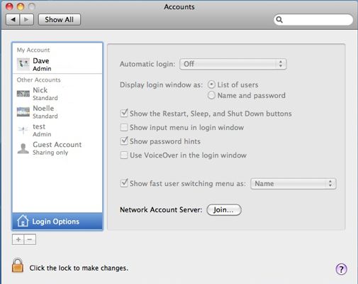 Désactiver certaines options de connexion pour protéger votre Mac.