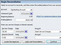 Comment concilier un compte bancaire dans QuickBooks 2010