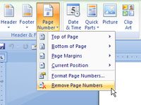 Comment faire pour supprimer les numéros de page dans Word 2007