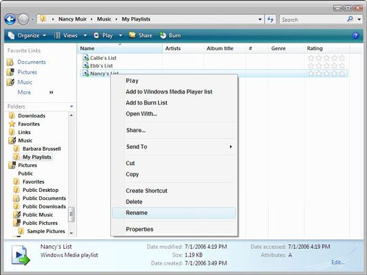 Photographie - Comment renommer un fichier ou un dossier dans Windows Vista