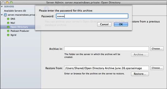 Photographie - Comment faire pour restaurer Open Directory en utilisant le serveur admin de lion