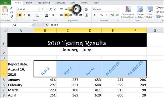 Photographie - Comment faire tourner les données des cellules dans Excel 2010