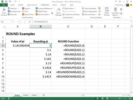 Photographie - Comment arrondir en nombres dans Excel 2013