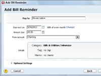 Comment planifier un paiement de facture dans Quicken 2013