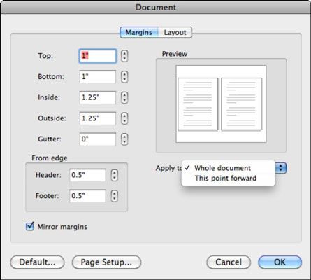 Photographie - Comment définir les marges dans Word 2011 pour Mac