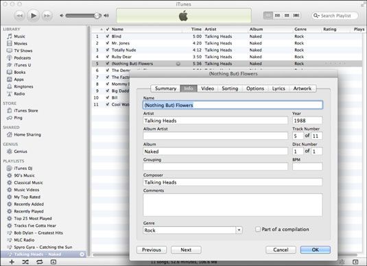 Photographie - Comment définir les informations morceau dans iTunes sur votre MacBook
