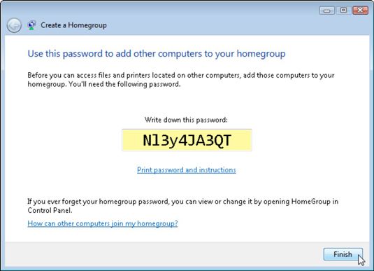 Tapez le mot de passe dans chaque PC Windows 7 au sein de votre groupe résidentiel.