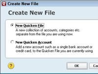 Comment mettre en place un nouveau fichier dans Quicken 2,012