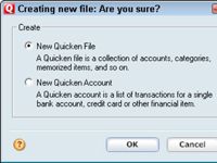 Comment mettre en place un nouveau fichier Quicken 2,010