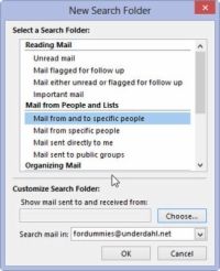 Comment mettre en place un dossier de recherche dans Outlook 2,013