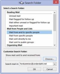 Comment mettre en place un dossier de recherche dans Outlook 2,013