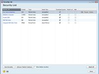 Comment mettre en place des listes de sécurité pour les comptes de courtage dans Quicken 2012