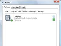 Photographie - Comment configurer haut-parleurs sous Windows Vista