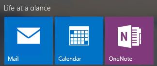 Outlook (courrier), Calendrier, et OneNote navire avec Windows 10.