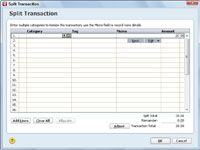 Comment diviser une transaction dans Quicken 2013