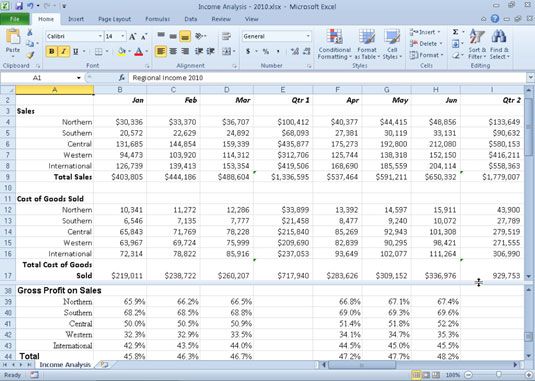 Photographie - Comment diviser une fenêtre de feuille de calcul Excel 2010