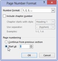 Comment faire pour démarrer votre document avec un nombre différent de la page dans Word 2013