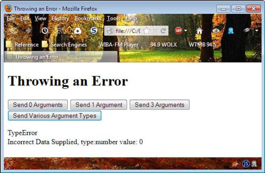 Photographie - Comment jeter des erreurs dans javascript pour programme avec html