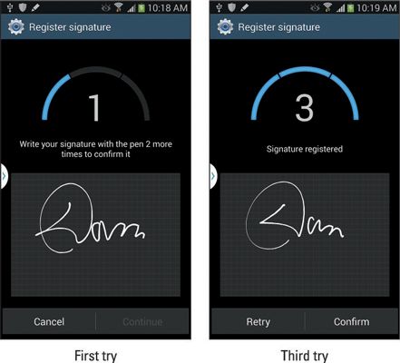 Photographie - Comment déverrouiller le Samsung Galaxy Note 3 avec votre signature