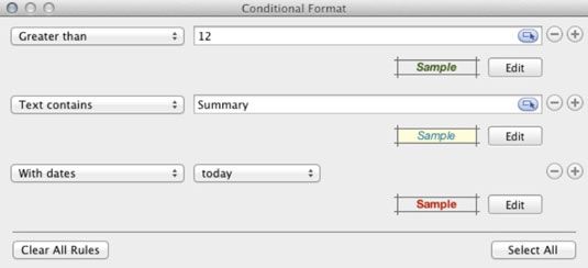 Photographie - Comment utiliser le formatage conditionnel dans iBooks Author tables