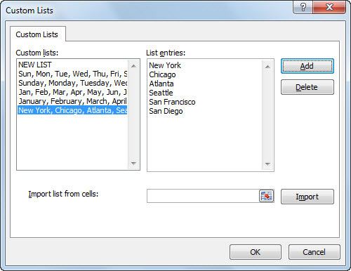 Photographie - Comment utiliser des listes personnalisées grâce à la fonction de remplissage automatique de Excel 2010