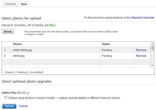 Photographie - Comment utiliser la photo uploader eBay