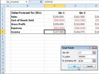 Comment utiliser Excel 2010's goal seek feature