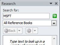 Comment utiliser Excel 2010's research task pane