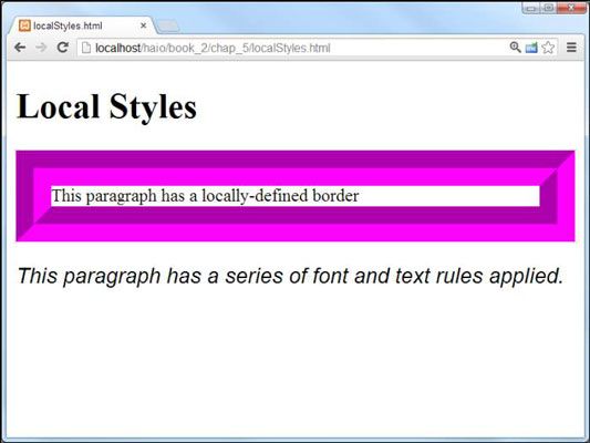 Photographie - Comment utiliser les styles locaux pour HTML5 et CSS3 programmation