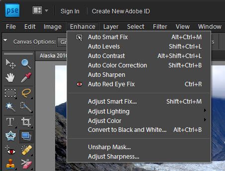 Les outils de Fix Auto sont disponibles sur le menu Accentuation.