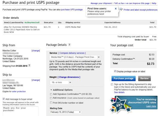 Photographie - Comment utiliser l'envoi de paypal avec le États-Unis Service postal
