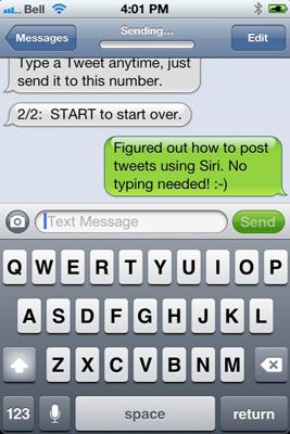 Suivez les instructions pour configurer Twitter par SMS (message texte).