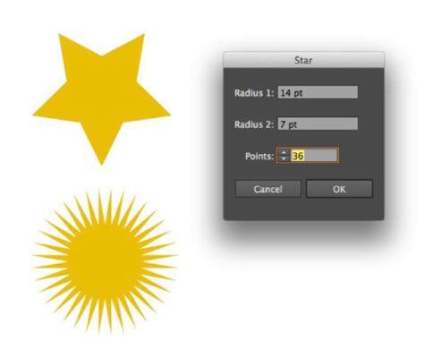 Editez votre forme d'étoile pour votre infographie.