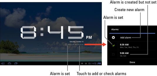 Photographie - Comment utiliser le réveil sur votre Galaxy Tab