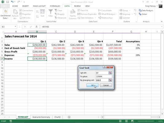 Photographie - Comment utiliser le but rechercher fonctionnalité dans Excel 2013