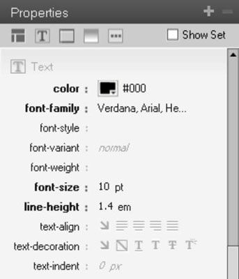 Photographie - Comment utiliser le panneau de texte dans le panneau de propriété CSS de Dreamweaver