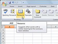 Comment utiliser le thésaurus dans Excel 2007