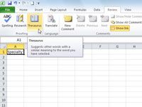 Comment utiliser le thésaurus dans Excel 2010
