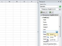 Comment utiliser le thésaurus dans Excel 2010
