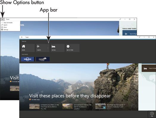 Photographie - Comment utiliser les fenêtres 10 bar de l'application