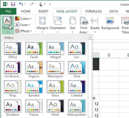 Photographie - Comment utiliser thème formatage dans Excel 2,013