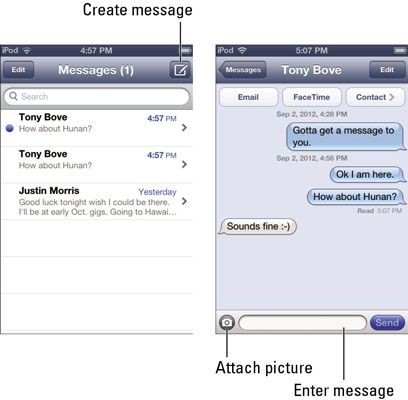 Photographie - Comment utiliser votre iPod touch à envoyer des messages texte