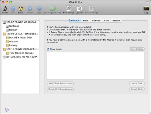 Photographie - Comment afficher les informations sur les partitions et les volumes de Mac OS X Snow Leopard