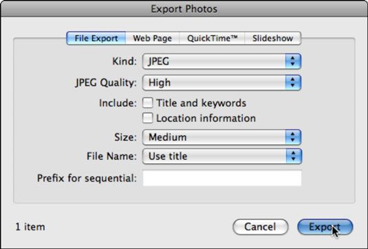 Photographie - ILife '11: comment exporter des images iPhoto sur un disque dur