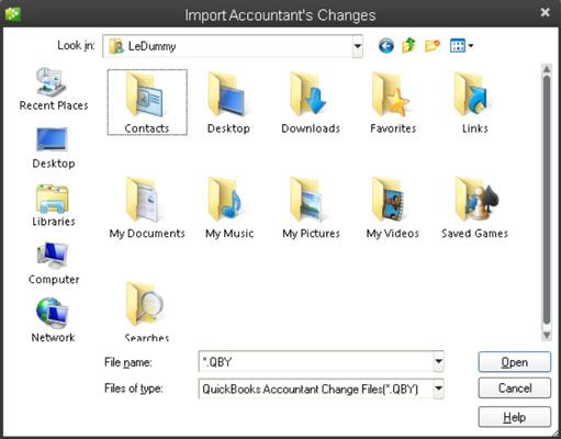 Photographie - Les changements de l'importation comptable pour les QuickBooks 2013 de fichiers de données