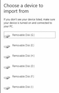 L'importation d'images vers Windows 8.1 à partir d'un appareil photo ou un lecteur externe