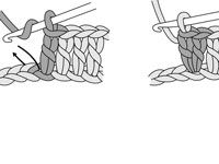 Augmenter crochet double dans le milieu ou la fin d'une rangée